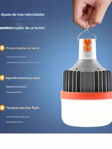 Luz LED para acampar, lámpara de emergencia portátil, 50 W, batería de 4800 mAh, 7-8 h de autonomía - Blanco - Ver 6