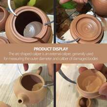 Stainless Steel Curved Caliper Ceramic Measuring Tool, Suitable For Carving, Shaping, Clay Sculpting, And Modeling - Multicolor - View 2