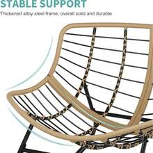 Skin-Friendly And Comfortable Outdoor Patio Rocking Chairs, Egg Chairs, Royal Papasan Chairs, Extra-Large Outdoor Lounge Chairs With Thickened Cushions, Leisure Rocking Chairs Perfect For Patios, Gardens, Outdoor Activities, And Holiday Relaxation. An Ideal Gift For Valentine's Day. For Outdoor Use Only. - Ghế bập bênh cỡ lớn - Trắng - Xem 10