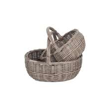 Red Hamper Unlined Antique Wash Wicker Bathroom Shopping Basket - View 4