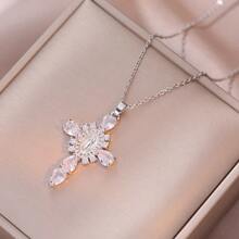 1件优雅十字架吊坠项链，适合作为节日礼物、生日礼物、参加派对和宴会的礼物，以及浪漫惊喜。 - 彩色 - 查看 10