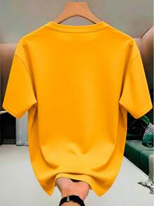 Men's Brazil T-Shirt With World Cup Print, Caramel Dog Design, Road To The Hexa (Brazilian Football Championship), 100% Cotton, Summer Fashion. - 黃色 - 查看 2