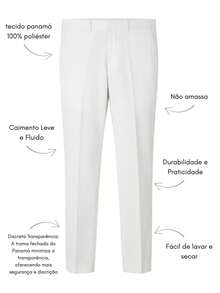 Men's 2-Piece Set - Men's Tailored Slim Fit Executive Polyester Dress Pants, Classic Formal, Lightweight And Stylish. - Trắng và Trắng - Xem 10