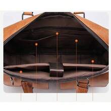 Maletín de Oficina para Hombre, Bolso de Mano con Correa Ajustable, para Laptop, Diseño Elegante y Moderno, 3 Colores Disponibles,Tres colores disponibles (negro/marrón/caqui), ideal para uso personal de hombres o como regalo perfecto - Caqui - Ver 5