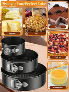 1pc 8-Inch Non-Stick Detachable Bottom Round Cake Mold, Non-Stick Baking Pan, Silicone Mold, Anti-Rust Oxidized Surface, Even Heating, Easy To Clean, Suitable For Electric Pressure Cooker, Microwave Oven, Oven, Air Fryer And Various Baking Tools, Baking And Pastries, Silicone Air Fryer Mold, Silicone Pastry Mold, Dumpling Extrusion - Multicolor a - View 3