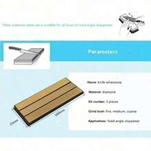 DMD 3PCS Diamond Whetstone Kitchen Knife Sharpener Fixed Angle Sharpening Stones Whetstone For Kitchen Knife Tools - Gold - View 8