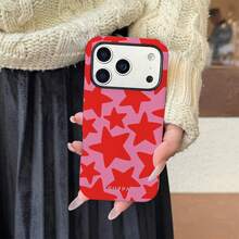 A Stylish Phone Case That Does Not Include A Lanyard Or Stand. This One-Piece Fashion Phone Case Features A Dark Blue Star Design And Is Suitable For The 17 Pro, 16 Pro, 15 Pro, And 14 Pro. A Stylish And Interesting Korean-Style Phone Case, Compatible With The 11/12/13/14/15/16 Pro Plus. Its Elegant Design Is Suitable For Both Men And Women. A Great Gift For A Girlfriend On Easter Or Her Birthday. - 紅色 - 查看 7