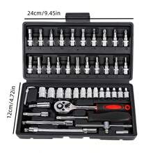 46 piezas/Set Kit de herramientas de reparación manual, adecuado para el mantenimiento de automóviles, motocicletas, bicicletas y electrodomésticos, esencial para reparaciones en el hogar y la fábrica - multicolor - Ver 7