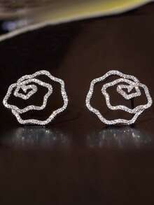 1 Par de Brincos Românticos de Zircônia Cúbica para Mulheres - Ideal para Casamento, Noivado, Aniversário, Festas e como Presente de Dia dos Namorados - 1# - Ver 2