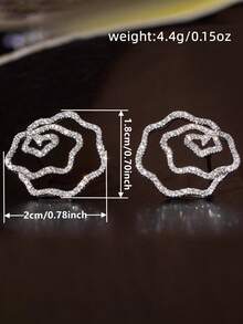 1 Par de Brincos Românticos de Zircônia Cúbica para Mulheres - Ideal para Casamento, Noivado, Aniversário, Festas e como Presente de Dia dos Namorados - 1# - Ver 5