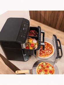 Nồi chiên không dầu và lò nướng 2 trong 1 Cecotec Cecofry FoodCourt 18000 - Đa năng với nồi nấu 18L, lò nướng 12" và nồi chiên 9L có cửa sổ, công suất 2700W, nhiệt độ tối đa 230ºC, hai thanh gia nhiệt giúp nấu chín đều, nấu hai món cùng lúc, lý tưởng cho pizza 30cm, thiết kế thép không gỉ sang trọng. - Nhiều màu - Xem 7