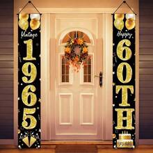 1pc Black & Gold Vintage Birthday Party Banner, Suitable For 40th, 50th, 60th, 70th Birthday Celebration Of Men/Women, For Retro Birthday Decor, Anniversary, Photography Studio Backdrop, Front Door Banner, Home/Indoor/Outdoor Decoration - Multicolor - View 5