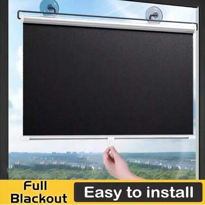 Silver Retractable Suction Cup Sun Visor, UV Protection, Car Sun Shade Roller, Windshield Sun Shade, Home/Office Window Curtain, Windshield Protection, Privacy Protection, Suitable For Various Windows