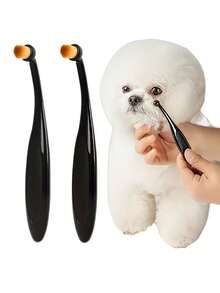 2支装宠物眼部清洁刷 - 柔软不刺激的刷毛，去除污渍和分泌物 - 适用于贵宾犬、博美犬和猫，无需电池 - 查看 3