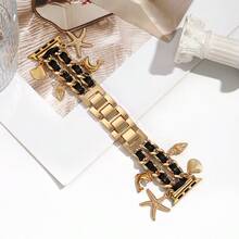 1pc Fashionable Starfish & Shell Design Band, Fits 38/40/41/42/44/45/49mm, Compatible With Apple Watch Ultra/SE/8/7/6/5/4/3/2/1 (Watch Not Included, Band Only) - Gold - View 7