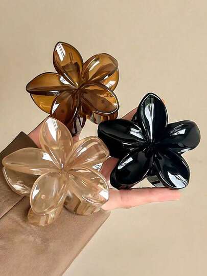 3pcs/1pc 2.87in/7.3cm Black, Khaki, Brown Lightweight Plastic Beach Hair Clips, Fashion Multipurpose High-End Elegant Minimalist Solid Color Hair Clips, Suitable For Daily Outing, Casual, Party, Work, Beach Vacation, Ponytail, Bun Hairstyle, Face Washing, Bathing, Makeup, Clothing Accessories, Elegant Hair Clips, Winter Hair Accessories, Fashion Hair Clips, Floral Hair Clips