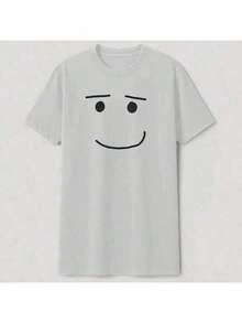 Anime Robot Robloxs Face T-Shirts Women Fun Tees Crew Neck Short Sleeve T Shirts Women Clothing Harajuku T Shirts Tee Summer TopsRelaxed Plus Size T-Shirt - 白色 - 查看 4