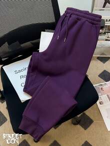Comfortable Basic Sweatshirt Pants Streetwear Urban Culture Street Fashion Street Graffiti Tagging Skater Skateboarding Unisex Men's Women's Sweatshirt 50% Cotton 50% Polyester Top Premium Streetwear New Release Immediate Shipping Various Colors!! - 紫色 - 查看 1