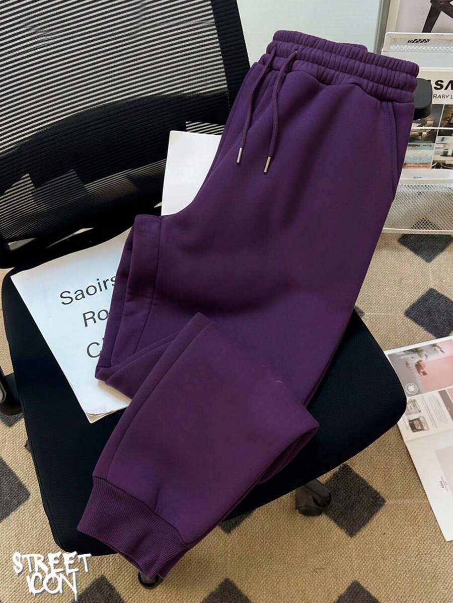 Comfortable Basic Sweatshirt Pants Streetwear Urban Culture Street Fashion Street Graffiti Tagging Skater Skateboarding Unisex Men's Women's Sweatshirt 50% Cotton 50% Polyester Top Premium Streetwear New Release Immediate Shipping Various Colors!! - 紫色 - 查看 1