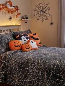 Children's Double Blanket 2.00x1.80Mt Glows In The Dark Hypoallergenic - Mạng nhện - Xem 2