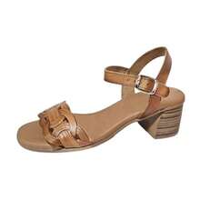 Elegant Casual Street Sandal With Buckle For Women, Beach, Holiday - 棕色 - 查看 7