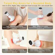 Lymphatic Drainage Massager & Anti Cellulite Massage Tool, Body Sculpting Machine Helps Reduce Stretch Marks & Cellulite, Ideal Pain Relief Devices For Sciatica Nerve, Legs, Arms, Belly - trắng - Xem 7