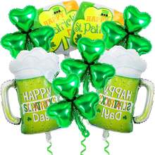 8Pcs St. Patrick's Day Balloon Set – 18-Inch Shamrock, Clover & Beer Foil Balloons For Irish Festival Party Decorations-Trending, Best Seller, New Arrival, Party Supplies, Elegant Decor, Party Decoration, St Patricks Day - Xem 1