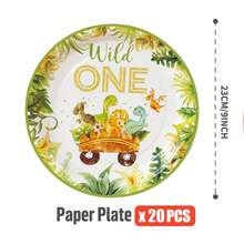 10pcs/20pcs/50pcs Dinosaur 1st Birthday Party Disposable Paper Plates, Party Supplies, Celebration Tableware, Gender Reveal, Birthday Party, Theme Party, Family Picnic, Reusable (7inch/9inch) - Multicolor - View 9