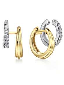 1 Pair Charm Cubic Zirconia Hoop Earrings For Women For Wedding Engagement Anniversary Party Jewelry Valentine's Day Gift - 1# - View 2