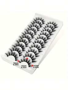 10对8D自然蓬松浓密假睫毛，纤长浓密，DIY睫毛嫁接，持久卷翘，打造迷人大眼，适合女性化妆 - 查看 2