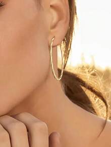 1对浪漫圈形耳环，适合女士佩戴，可用于结婚纪念日、订婚派对、情人节等场合。 - 1# - 查看 4