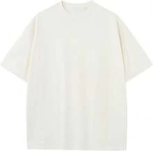 Men's Cotton T-Shirts Oversized Unisex Short Sleeve Crew Neck Loose Basic Tops Solid Athletic Tee - 白色 - 查看 6