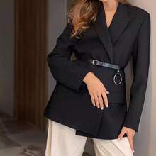 1条朋克风暗黑时尚百搭腰带，适合搭配西装和连衣裙 - 黑色 - 查看 2