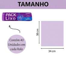 Kit 5 Rolos de Sacos De lixo Perfumado 34x38 Cm Lavanda Banheiro Pia Cozinha Neutraliza Odor - A - Visão 3