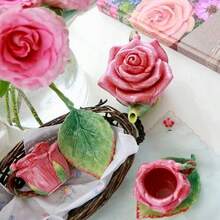 1 Set Hand-Painted Ceramic Rose Red Rose Flower Tea Set, Coffee Cup & Saucer Set, Teapot, Teacup, Christmas, Valentine's Day, Mother's Day Holiday Gift - Multicolor - View 2