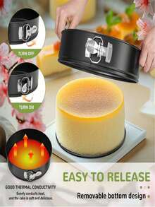 1pc 8-Inch Non-Stick Detachable Bottom Round Cake Mold, Non-Stick Baking Pan, Silicone Mold, Anti-Rust Oxidized Surface, Even Heating, Easy To Clean, Suitable For Electric Pressure Cooker, Microwave Oven, Oven, Air Fryer And Various Baking Tools, Baking And Pastries, Silicone Air Fryer Mold, Silicone Pastry Mold, Dumpling Extrusion - Multicolor a - View 5