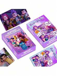 asmodee 30张卡通动漫双面卡片收藏动漫人物Kpoppp猎人游戏派对装扮道具玩具LOMO卡动漫主题礼物 - 彩色 - 查看 8