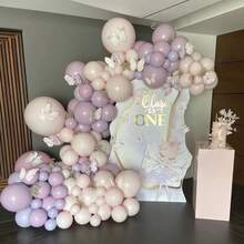 35个/套，10英寸紫色、马卡龙粉、白色、象牙色乳胶气球，适合女孩、女性生日、婴儿派对、聚会、婚礼、新娘送礼会、订婚、周年纪念装饰 - A-1 - 查看 3