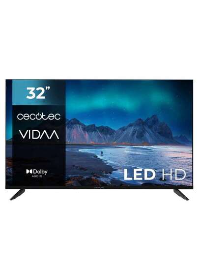  Cecotec Smart TV 32 Zoll LED HD Ready A5 Serie ALH50032, VIDAA OS für intuitive Bedienung, Dolby Audio für beeindruckenden Klang, integriertes WiFi für einfache Internetverbindung, 3 HDMI & 2 USB für vielseitige Konnektivität, kompakte Größe ideal für Schlafzimmer oder Küche