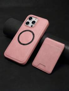 High-Quality Retro 2-In-1 Detachable Phone Case With Independent Card Slot, Compatible With IPhone 17/16/15/14/13/12 Pro/Pro Max, Supports Wireless Charging, Features Credit Card Slot And Stand - Pink - View 16