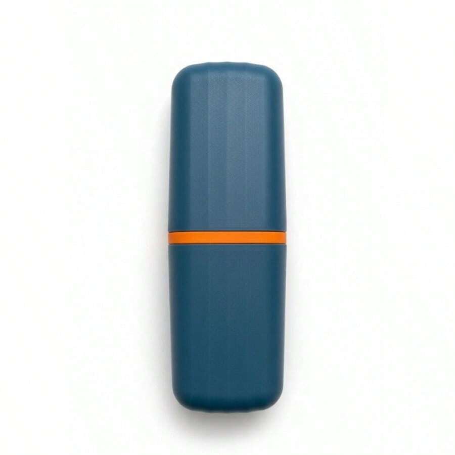 Porta Cepillo de Dientes Portátil y Estuche para Pasta Dental - Organizador de Viaje Higiénico, Resistente y Compacto - Modelo negro transparente - Ver 1