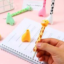2pcs Cute Giraffe Neutral Pens, Realistic Design, Black Ink Writes Smoothly, Suitable For Back To School, Learning & Stationery Use, Giraffe Gift, Giraffe Stationery, Giraffe Theme Birthday Party, Back To School Giraffe Supplies - A - View 4