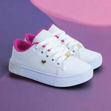 Girls' School-Style Sneakers - Comfort And Style In Every Detail, Designed For Your Daughter, Sizes 25 To 36 - BUY NOW! - 白色粉紅色 - 查看 2