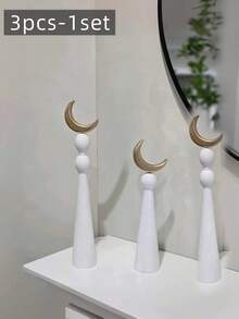 1/2件套最新趣味阿拉伯风格毕业装饰 - 4个卡通书法亚克力立牌，印有毕业祝福语，适合大学生卧室、客厅、厨房、办公室装饰，也可作为婚礼餐桌装饰和家居饰品。 - 新月款擺飾 - 查看 19