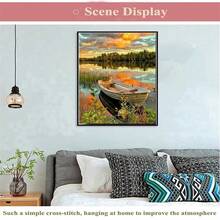 LaoJieYuan 2026新款海滨船景DIY十字绣马赛克船景系列套装线印绣家居装饰画DIY套件工艺品刺绣套件十字绣套件钩针套件戳绣套件缝纫配件缝纫套件绣线工艺套件针线材料缝纫图案钩针工艺用品刺绣套件初学者缝纫图案 - 需要自己繡-不含框架 - 查看 6