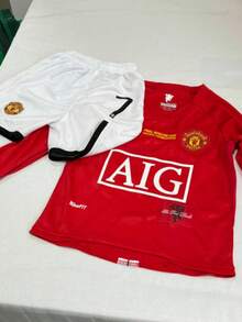 Ronaldo Jersey Suit Manchester 07 08 Football Uniform Kids - Red - View 5