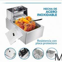 Freidora Aceite Eléctrica Industrial Acero Inoxidable 6 Lt Plateado 60hz - Tipo de Enchufe A USA (110-127V) - Ver 6