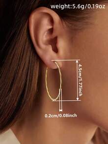 1对浪漫圈形耳环，适合女士佩戴，可用于结婚纪念日、订婚派对、情人节等场合。 - 1# - 查看 5