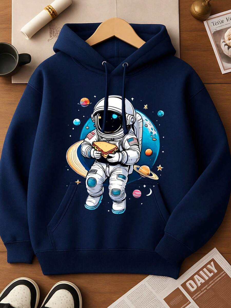 Children's/Teenager's Sweatshirt/Sweater/Chill Jacket/Boy/Girl Astronaut Worlds Magic - 藏蓝色 - 查看 1