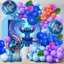 Bộ trang trí tiệc sinh nhật theo chủ đề Lilo & Stitch gồm 20 món, bao gồm băng rôn, bóng bay và phông nền, phù hợp cho tiệc sinh nhật, tiệc trong nhà và nhiều dịp khác. - Nhiều màu - Xem 10